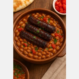 طاجن فول بالسجق